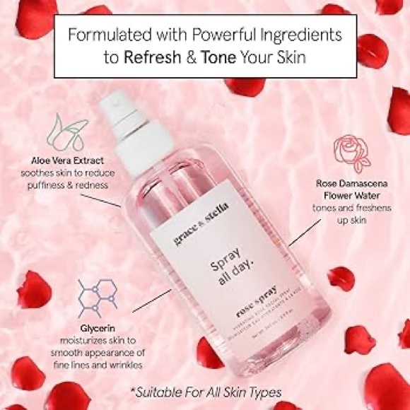 Grace & Stella Rose Spray FabFitfun new face mist skincare facial viral acne - Picture 3 of 3
